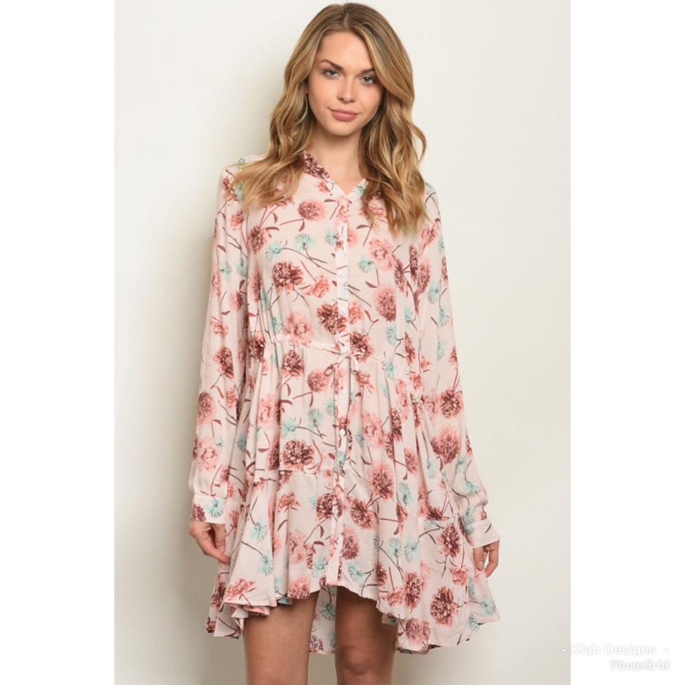 🌸LAST 1! Stunning Blush Floral Tie Waist Dress! - Picture 6 of 6